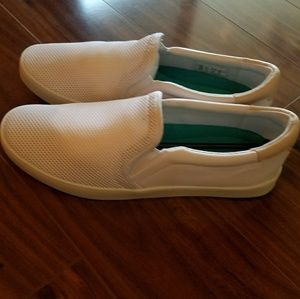 White Memory Foam Slip On Sneakers
